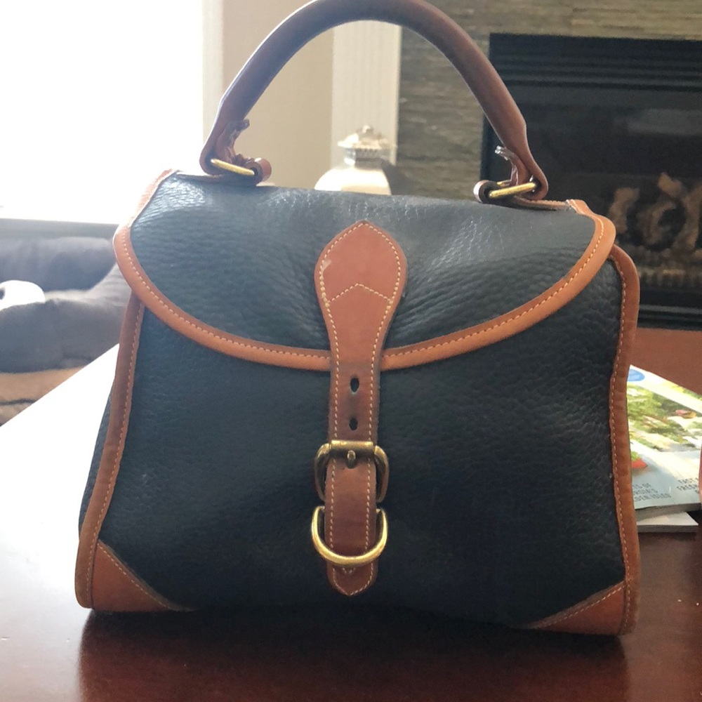 Dooney & Bourke vintage navy and brown leather